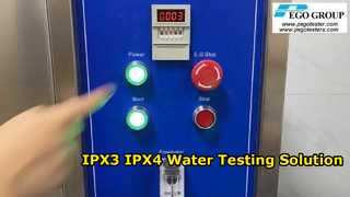 ハンドヘルドスプレーノズルを備えた IEC60529 IPX3 および IPX4 降雨試験装置